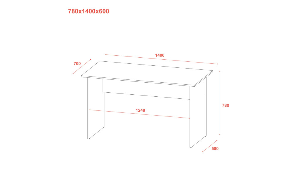 Íróasztal Doros T1 Sonoma tölgy 140x70x75 (80339305)