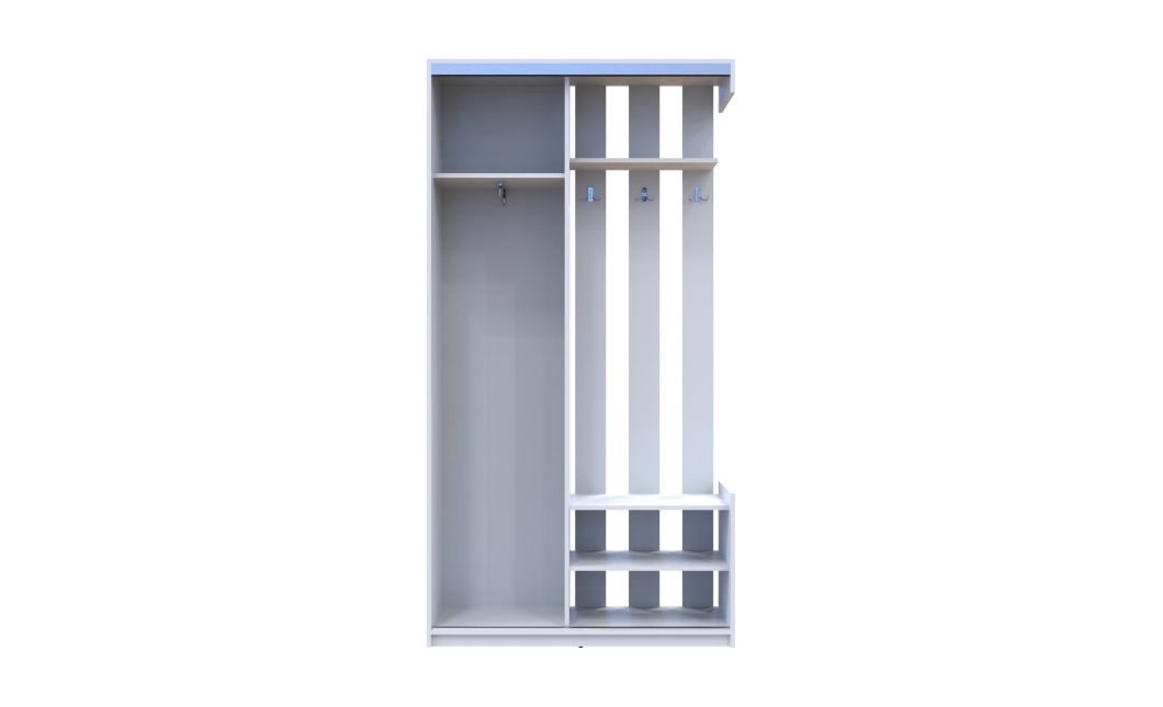 Előszobaszekrény Doros City One Door Fehér 1 Tükör 110x45x210 (44900058)