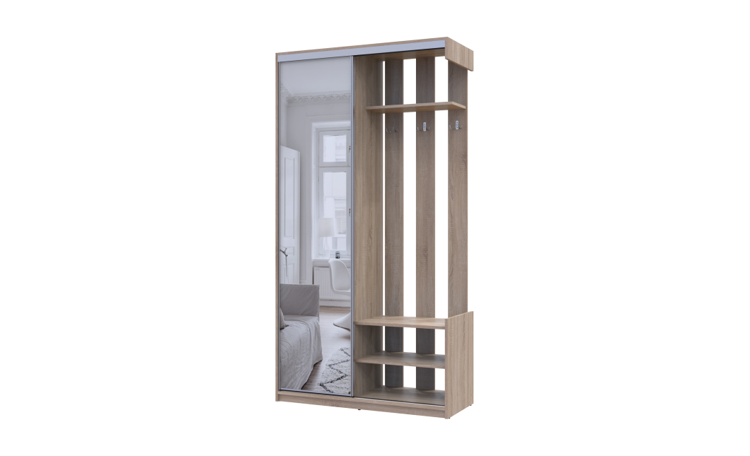 Előszobaszekrény Doros City One Door Sonoma tölgy 1 Tükör 110x45x210 (44900083)