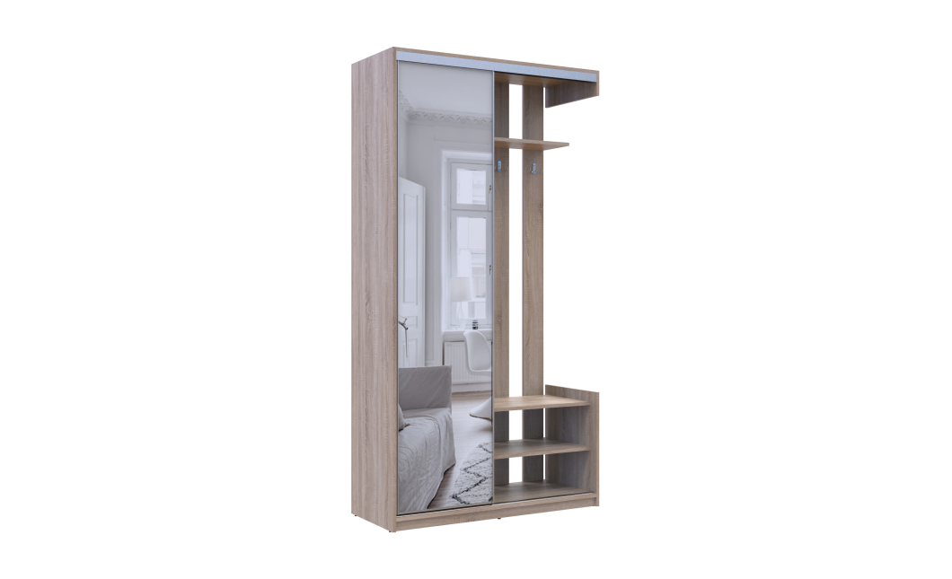 Előszobaszekrény Doros City One Door Sonoma tölgy 1 Tükör 110x45x210 (44900083)