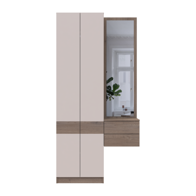 Előszobaszekrény Doros Sola 1+2 Сannolo/Kasmír Bútorlap / Tükör 105х40х215 (42005232)