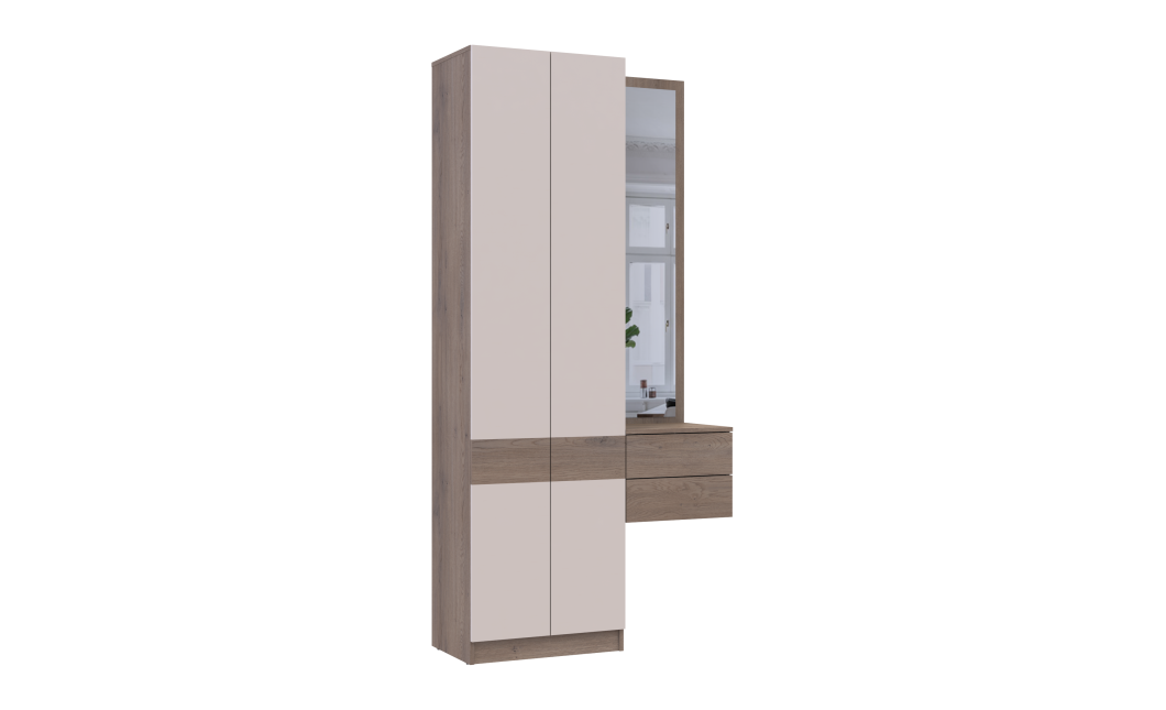 Előszobaszekrény Doros Sola 1+2 Сannolo/Kasmír Bútorlap / Tükör 105х40х215 (42005232)