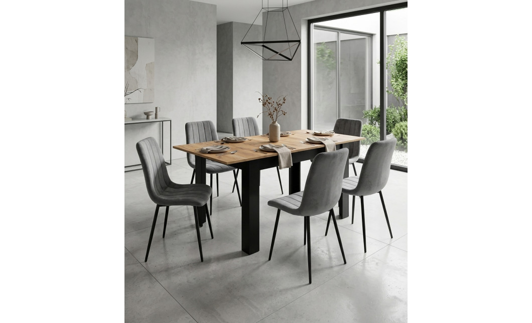 NP nagyobbítható asztal 120–160x80 Kraft + fekete (100155161)