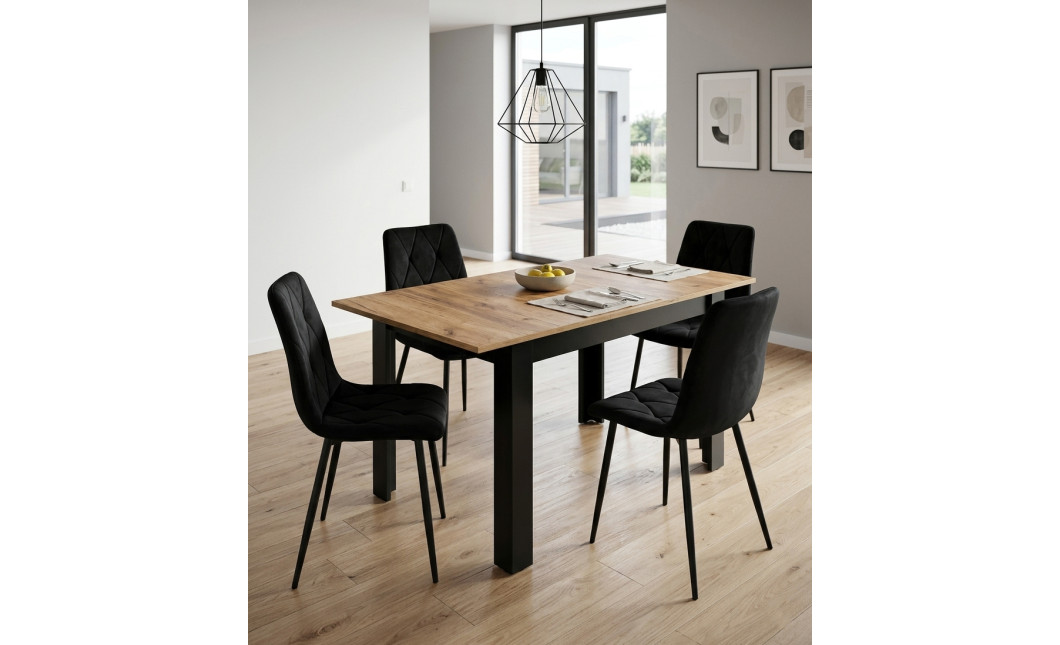 NP nagyobbítható asztal 120–160x80 Kraft + fekete (100155161)