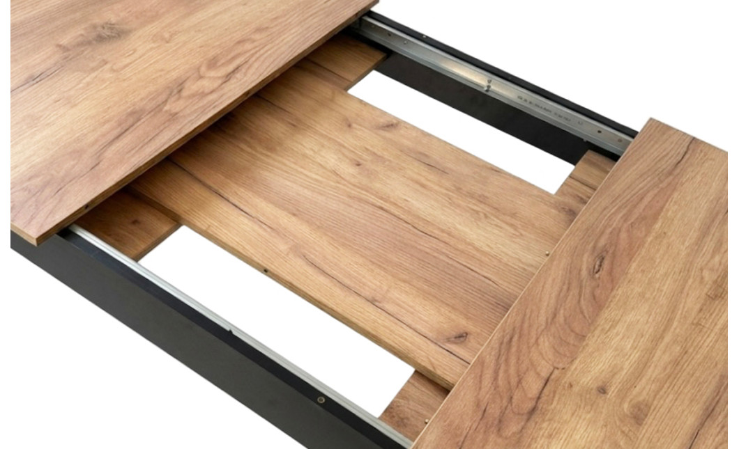 NP nagyobbítható asztal 120–160x80 Kraft + fekete (100155161)