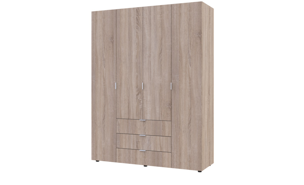 Nyílóajtós gardróbszekrény Doros Gelár Sonoma tölgy 4 bútorlap 155x49,5x203,4 (80397560)
