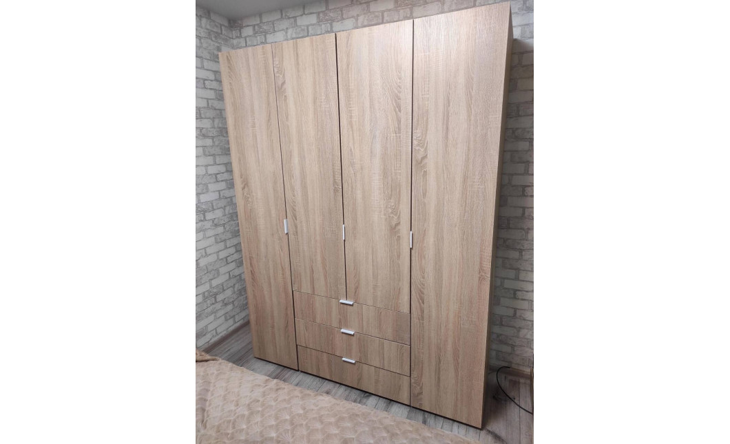 Nyílóajtós gardróbszekrény Doros Gelár Sonoma tölgy 4 bútorlap 155x49,5x203,4 (80397560)