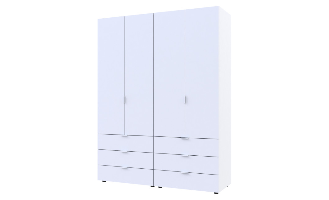 Nyílóajtós gardróbszekrény Doros Gelár szett Fehér 2+2 bútorlap 155x49.5x203.4 (42002117)