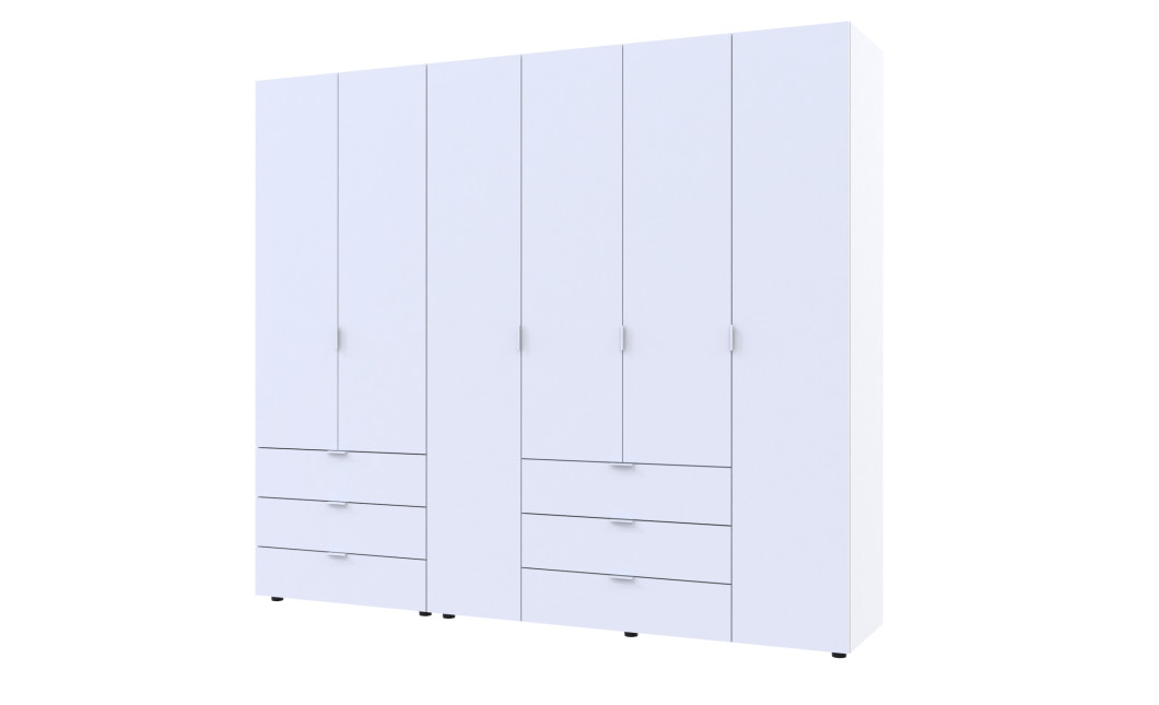 Nyílóajtós gardróbszekrény Doros Gelár szett Fehér 2+4 bútorlap 232.5x49.5x203.4 (42002124)