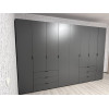 Nyílóajtós gardróbszekrény Doros Gelár szett Grafitszürke 4+4 bútorlap 310x49,5x203,4 (42002130)