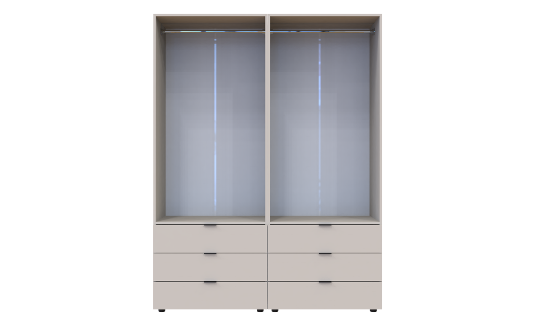 Nyílóajtós gardróbszekrény Doros Gelár szett kasmír 2+2 bútorlap 155x49,5x203,4 (80737637)