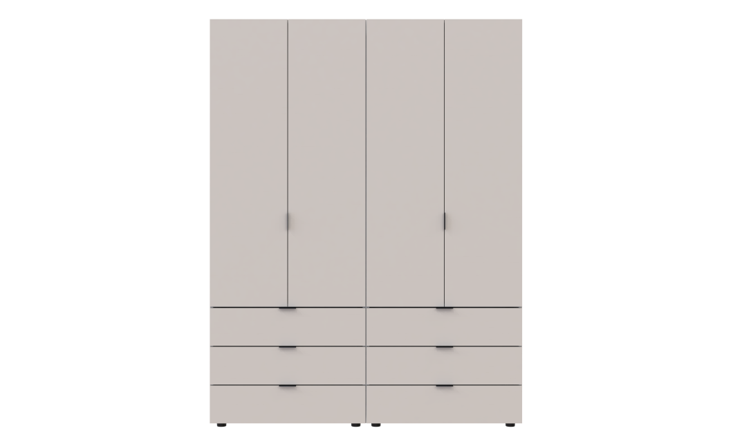 Nyílóajtós gardróbszekrény Doros Gelár szett kasmír 2+2 bútorlap 155x49,5x203,4 (80737637)