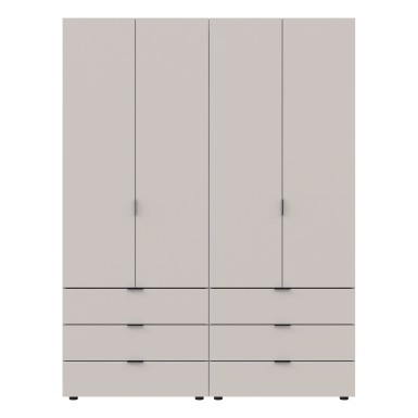 Nyílóajtós gardróbszekrény Doros Gelár szett kasmír 2+2 bútorlap 155x49,5x203,4 (80737637)