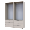 Nyílóajtós gardróbszekrény Doros Gelár szett kasmír 2+2 bútorlap 155x49,5x203,4 (80737637)