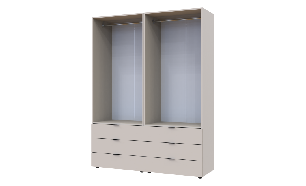 Nyílóajtós gardróbszekrény Doros Gelár szett kasmír 2+2 bútorlap 155x49,5x203,4 (80737637)