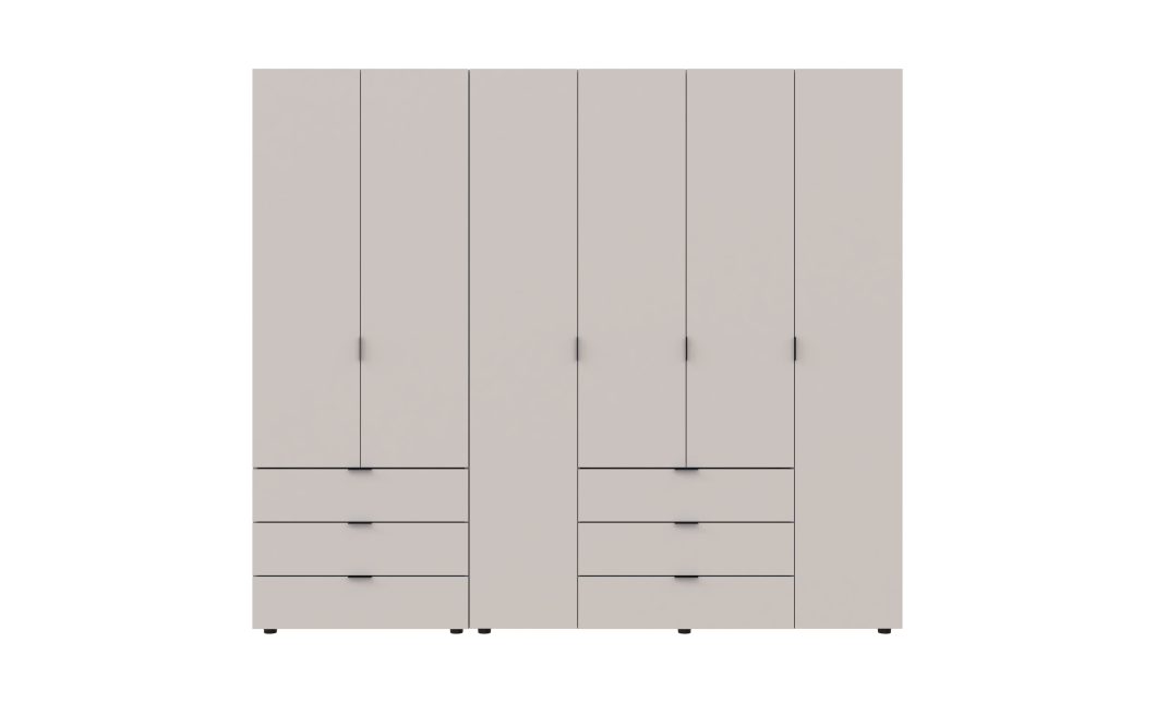 Nyílóajtós gardróbszekrény bútorlap Doros Gelár szett kasmír 2+4 bútorlap 232,5x49,5x203,4 (80737639)