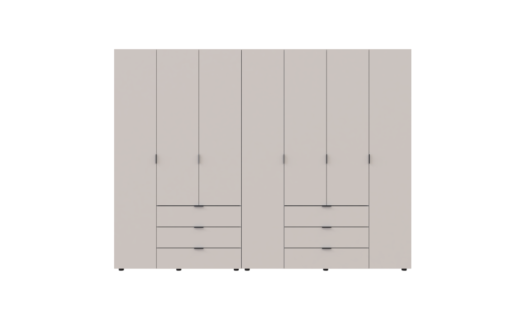 Nyílóajtós gardróbszekrény bútorlap Doros Gelár szett kasmír 3+4 bútorlap 271,2x49,5x203,4 (80737641)