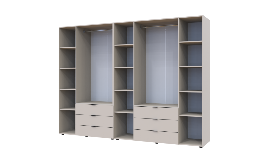 Nyílóajtós gardróbszekrény bútorlap Doros Gelár szett kasmír 3+4 bútorlap 271,2x49,5x203,4 (80737641)