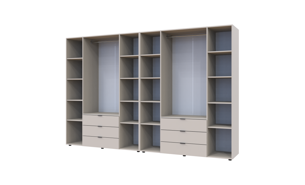 Nyílóajtós gardróbszekrény Doros Gelár szett kasmír 4+4 bútorlap 310x49,5x203,4 (80737642)