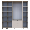 Nyílóajtós gardróbszekrény Doros Gelár 2 nyitott polccal kasmír 3 bútorlap 192,6x49,5x203,4 (80737646)
