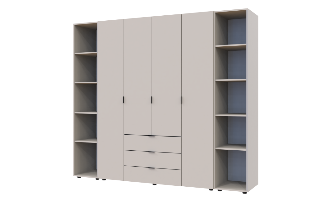 Nyílóajtós gardróbszekrény Doros Gelár 2 nyitott polccal kasmír 4 bútorlap 231,4x49,5x203,4 (80737648)
