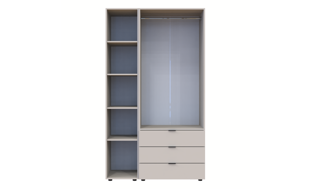 Nyílóajtós gardróbszekrény Doros Gelár nyitott polccal kasmír 2 bútorlap 115,7x49,5x203,4 (80737643)