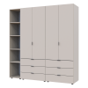 Nyílóajtós gardróbszekrény Doros Gelár nyitott polccal 2+2 bútorlap 193,2x49,5x203,4 (80737649)