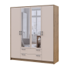 Nyílóajtós gardrobszekrény Doros Rondi tükörrel Artizán tölgy/Kasmír 4 ajtós 160х52х195 (80737827)