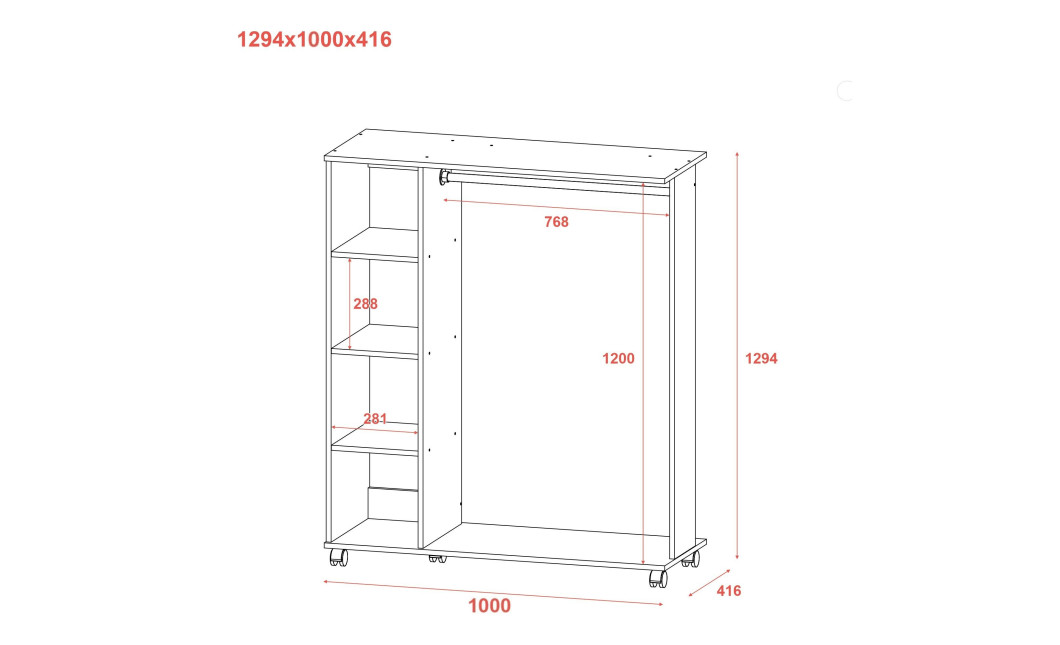 Ruhaállvány Doros D1 Sonoma tölgy 100x41.6x129.4 (41510079)