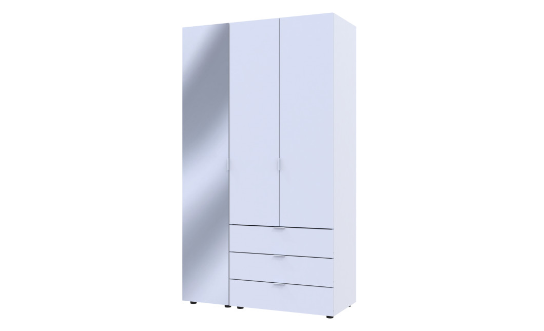 Nyílóajtós gardróbszekrény Doros Gelár Fehér 2 bútorlap / Tükör 116,5x49,5x203,4 (42002154)
