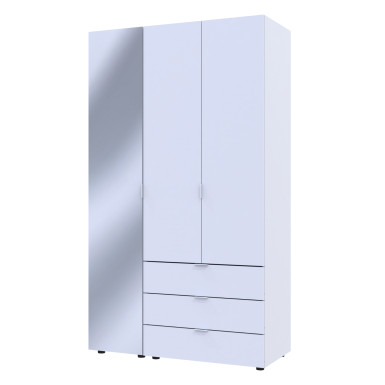 Nyílóajtós gardróbszekrény Doros Gelár Fehér 2 bútorlap / Tükör 116,5x49,5x203,4 (42002154)