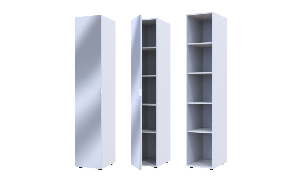 Nyílóajtós gardróbszekrény Doros Gelár Fehér Tükör 39x49,5x203,4 (44900242)