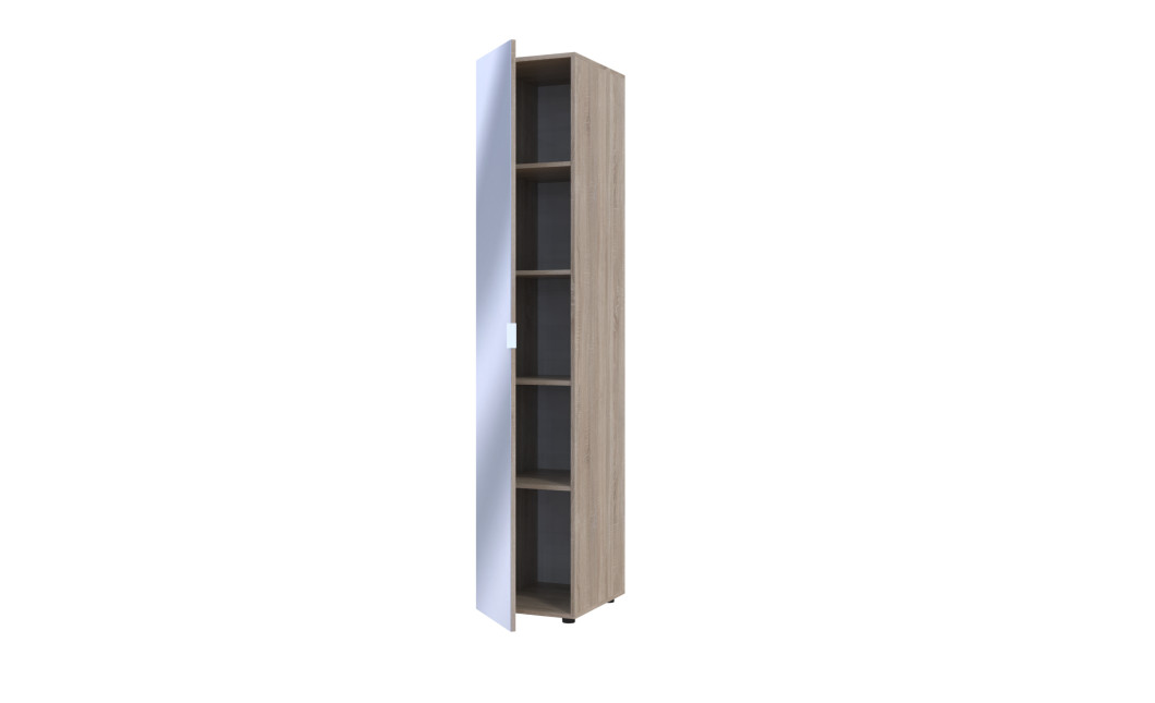 Nyílóajtós gardróbszekrény Doros Gelár Sonoma tölgy Tükör 39x49,5x203,4 (44900243)