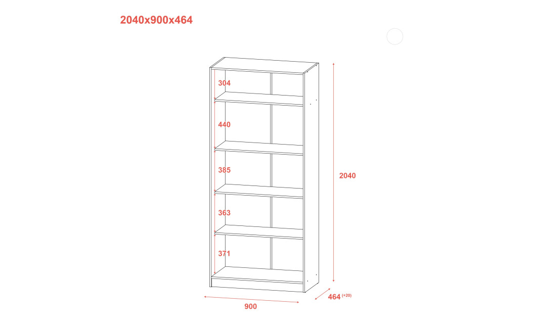 Nyílóajtós gardróbszekrény Doros Promo polcokkal Fehér 2 bútorlap 90x48x204 (42005100)
