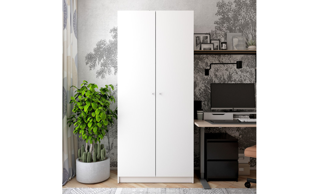 Nyílóajtós gardróbszekrény Doros Promo Fehér 2 bútorlap 90x48x204 (80737070)