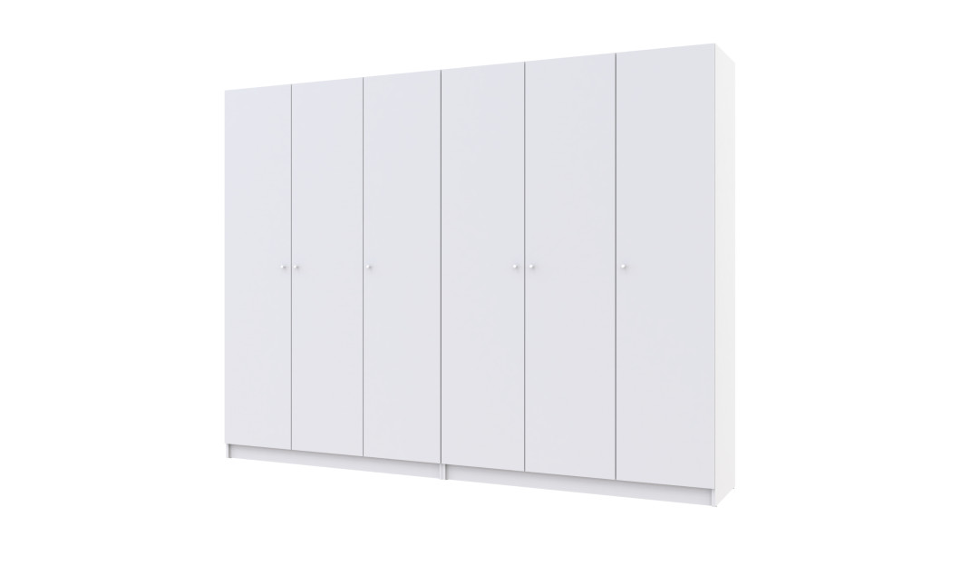 Nyílóajtós gardróbszekrény Doros Promo Fehér 3+3 bútorlap 270x48x204 (42005006)