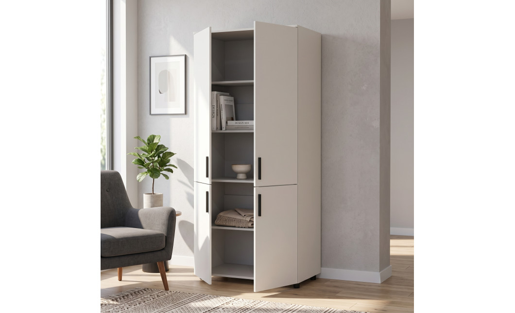 Nyílóajtós gardrobszekrény Doros Thorn Fehér 2 ajtó polcokkal 90x51,6x200 (44900436)