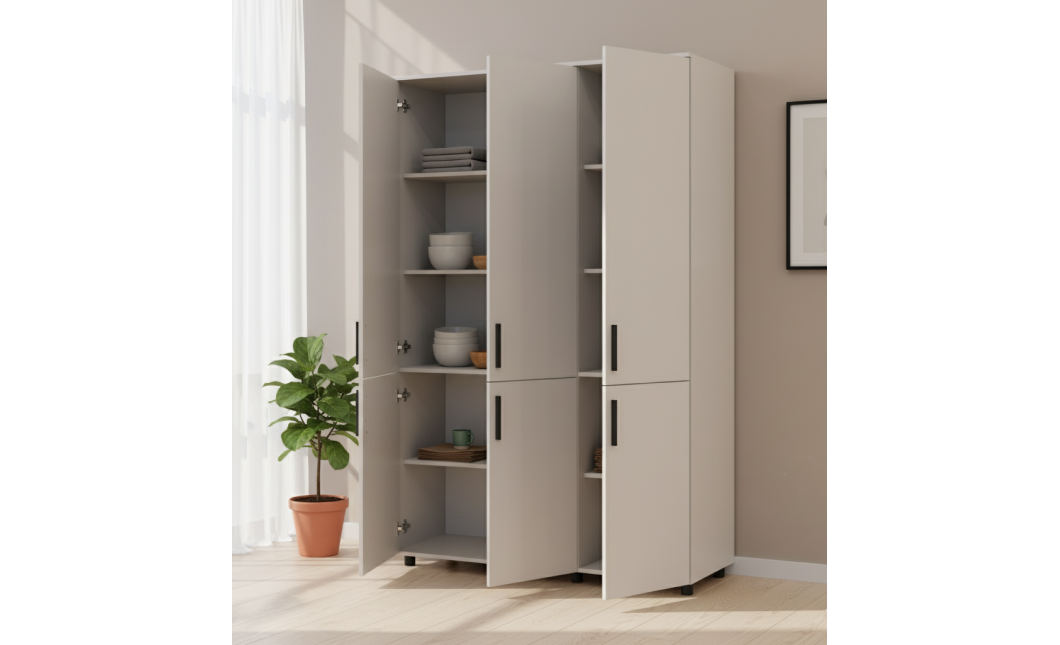 Nyílóajtós gardrobszekrény Doros Thorn Kasmír 3 ajtó polcokkal 135x51,6x200 (44900496)