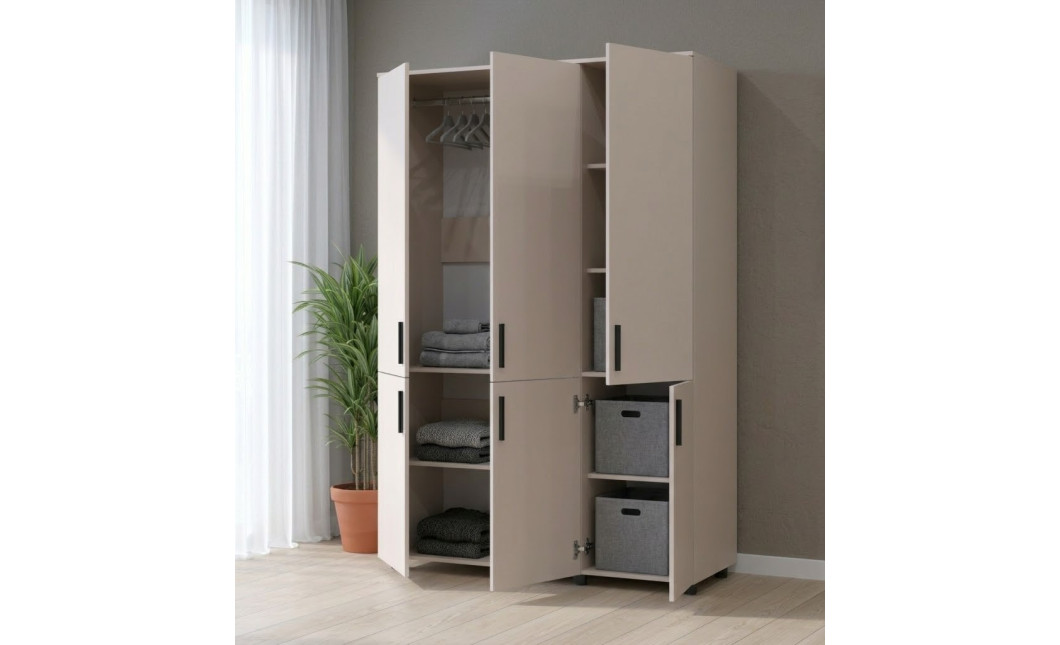 Nyílóajtós gardrobszekrény Doros Thorn Kasmír 3 ajtó vállfás 135x51,6x200 (44900495)