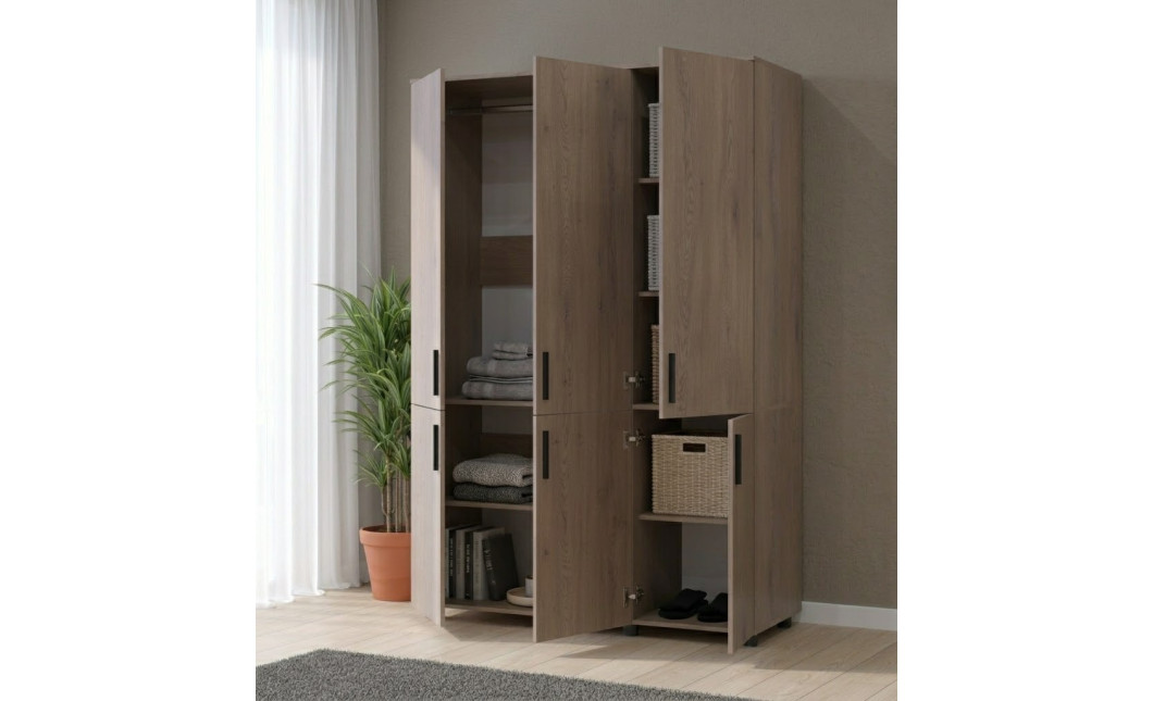 Nyílóajtós gardrobszekrény Doros Thorn Cremona Cannolo 3 ajtó vállfás 135x51,6x200 (44900475)