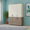 Nyílóajtós gardrobszekrény Doros Thorn Cremona Cannolo/Kasmír 3 ajtó/3 fiók vállfás 135x51,6x200 (44900501)