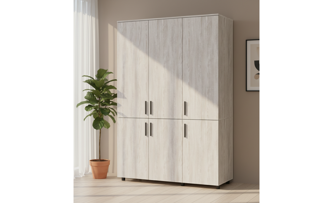 Nyílóajtós gardrobszekrény Doros Thorn Natti Lúcc 3 ajtó polcokkal 135x51,6x200 (44900480)