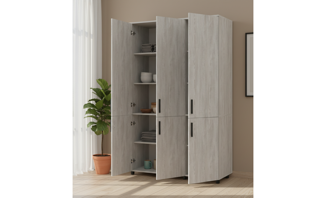 Nyílóajtós gardrobszekrény Doros Thorn Natti Lúcc 3 ajtó polcokkal 135x51,6x200 (44900480)