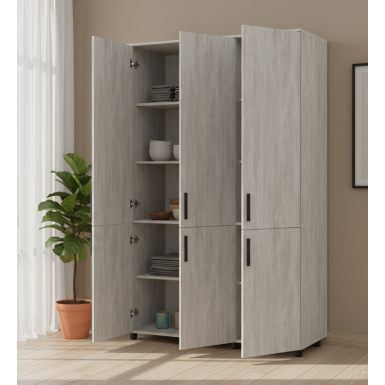 Nyílóajtós gardrobszekrény Doros Thorn Natti Lúcc 3 ajtó polcokkal 135x51,6x200 (44900480)