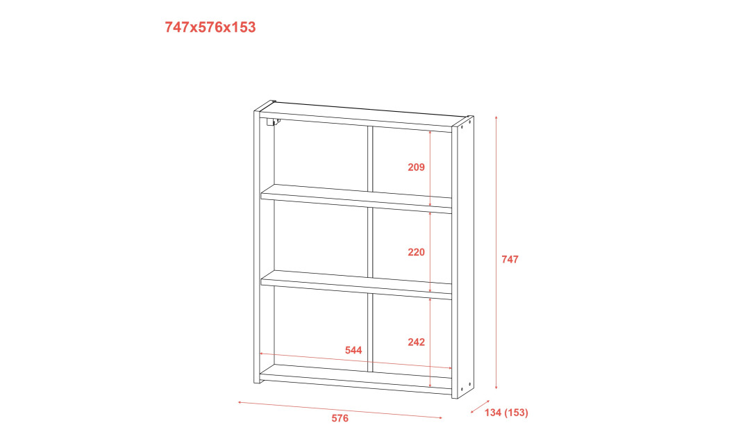 Fürdőszoba szekrény Doros Mira Fehér 57,8x15,4x76,4 (41510108)