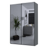 Tolóajtós gardróbszekrény Doros G-Caiser antracit 2 tükör / 3 rész 160x60x240 (42005409)
