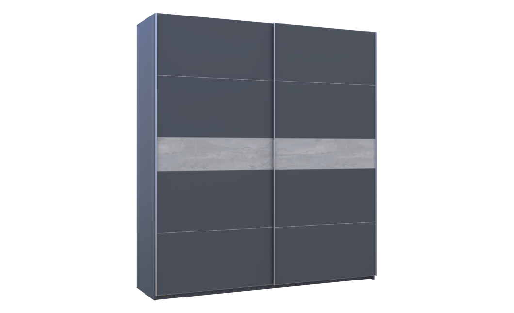 Tolóajtós gardróbszekrény Doros G-Caiser antracit / antracit beton betéttel 2 ajtó / 5 rész 220x60x240 (42005419)