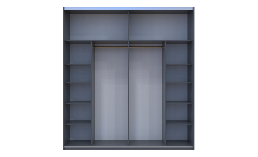 Tolóajtós gardróbszekrény Doros G-Caiser antracit / antracit beton betéttel 2 ajtó / 5 rész 220x60x240 (42005419)