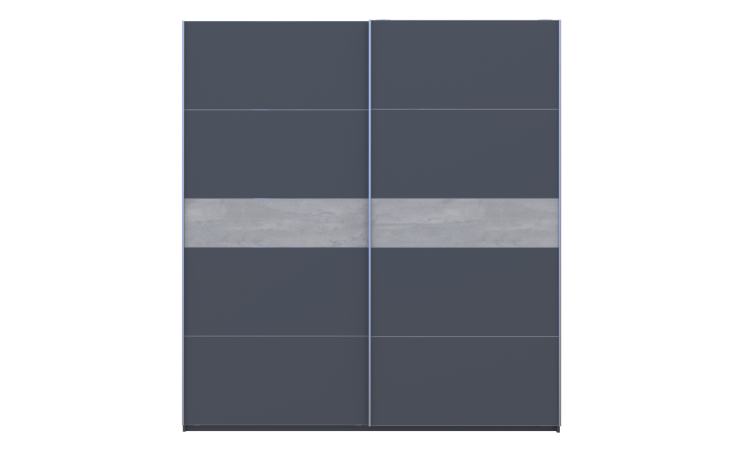 Tolóajtós gardróbszekrény Doros G-Caiser antracit / antracit beton betéttel 2 ajtó / 5 rész 220x60x240 (42005419)