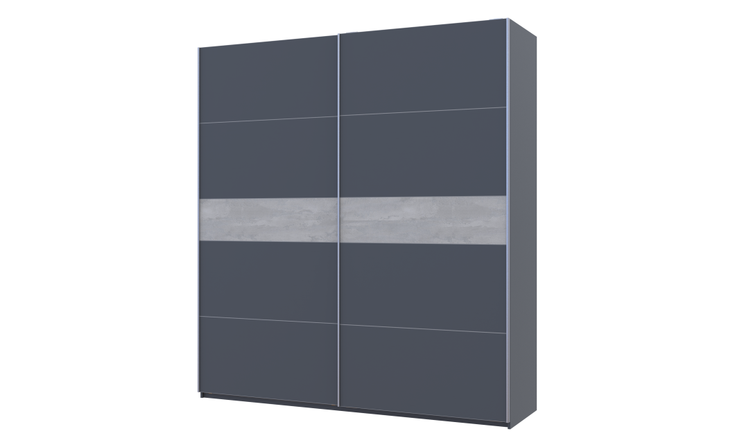Tolóajtós gardróbszekrény Doros G-Caiser antracit / antracit beton betéttel 2 ajtó / 5 rész 220x60x240 (42005419)
